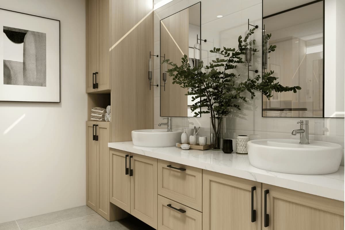 modern banyo dolabı modelleri ve lavabolu banyo dolabı tasarımı