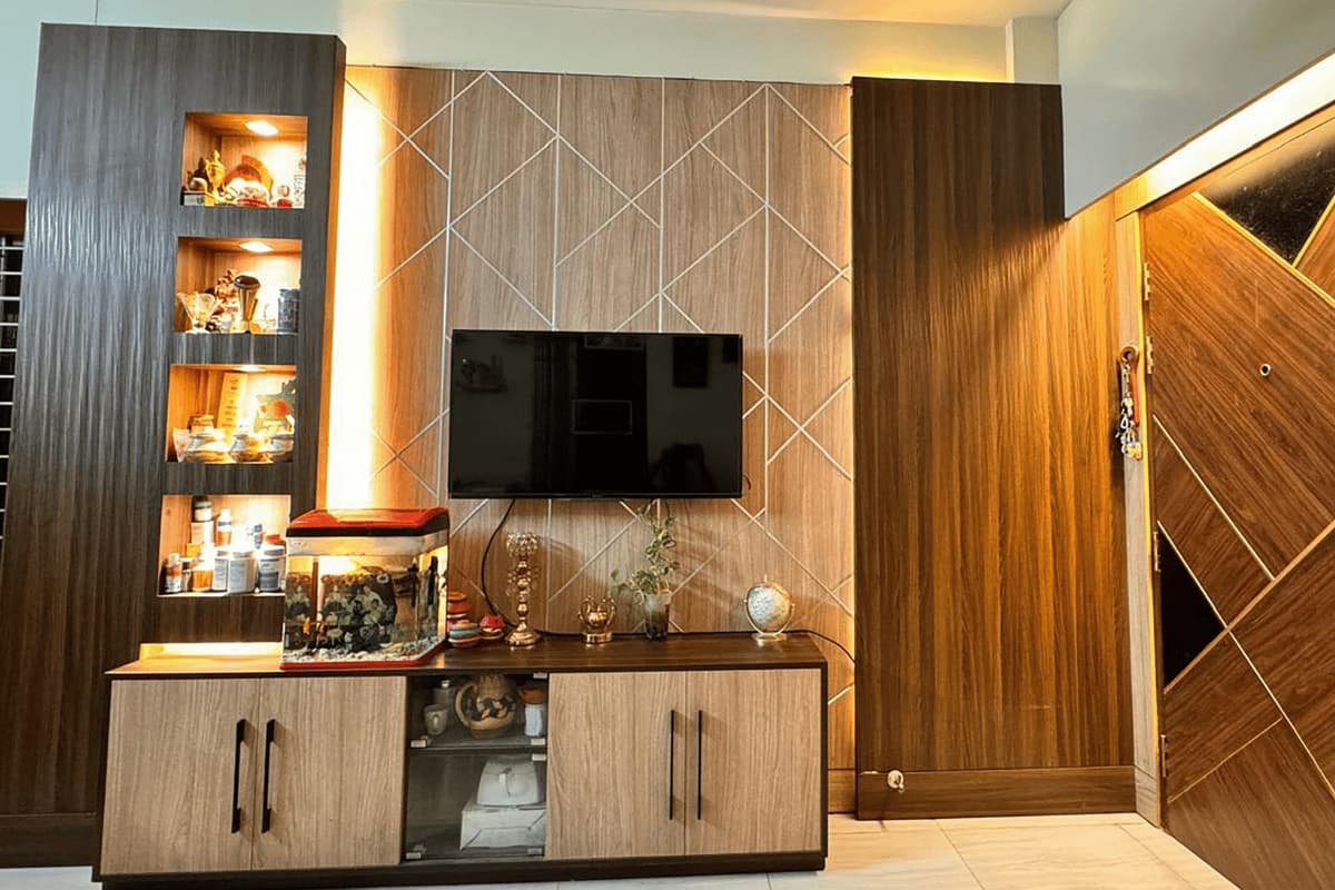 modern tv ünitesi tasarımı ve salon duvar dekorasyonu