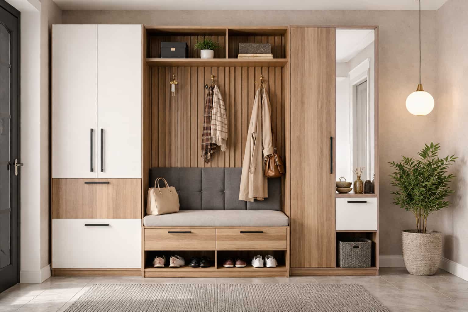 mersin vestiyer portmanto özel üretim antre dolabı tasarımı