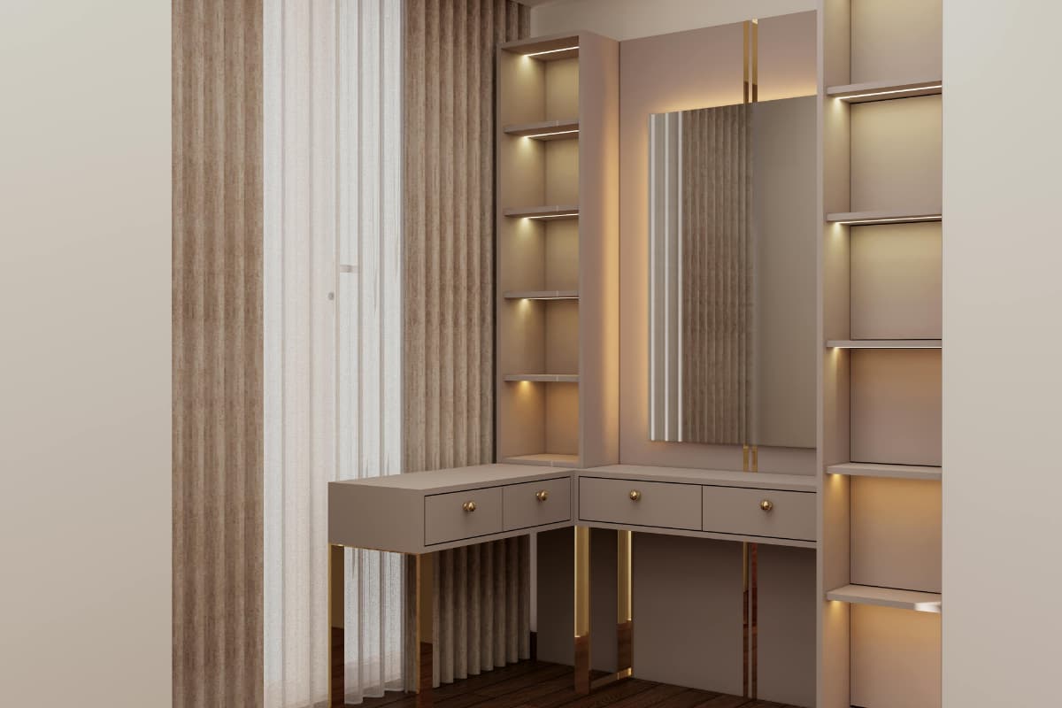 mersin makyaj masasi koyu renk modern tasarim ozel olcu dolap modeli