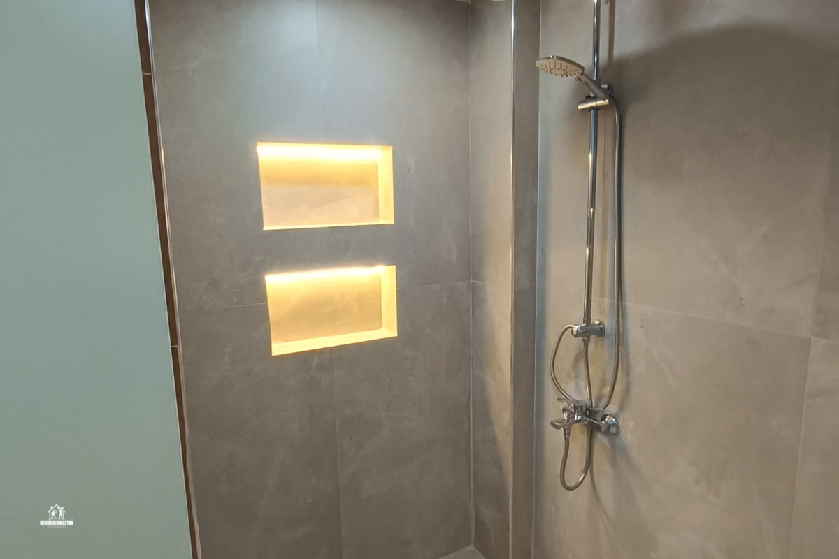 Mersin banyo fayans yenileme ışıklı niş ve duş kanalı uygulaması